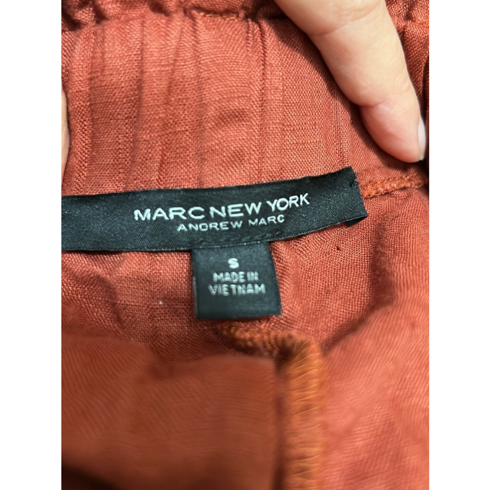 Marc New York Linen Orange Rust Drawstring Waist … - image 2